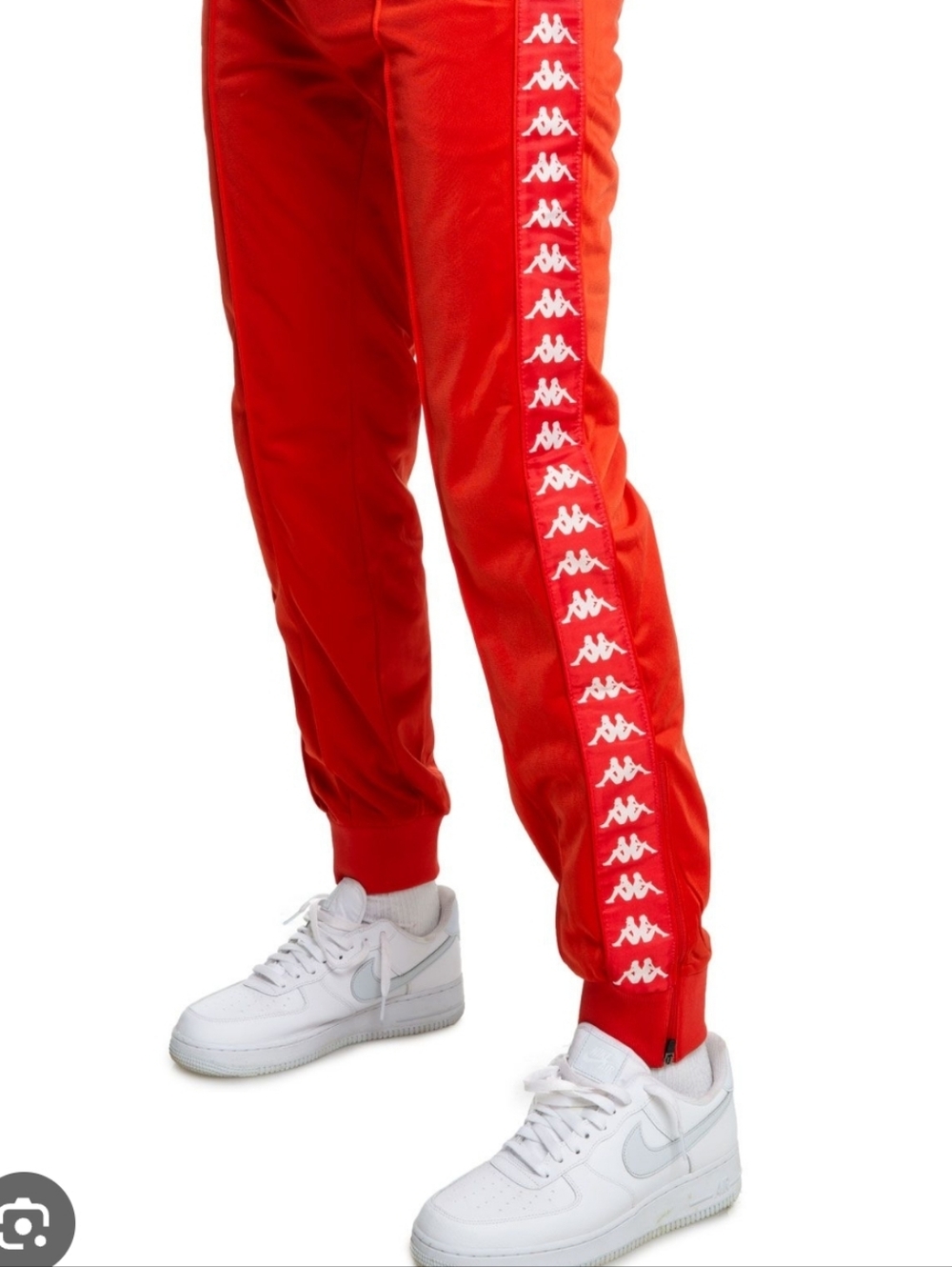 Y2K VINTAGE Kappa Red Logo-Tape Joggers pants Streetstyle Grunge 90s